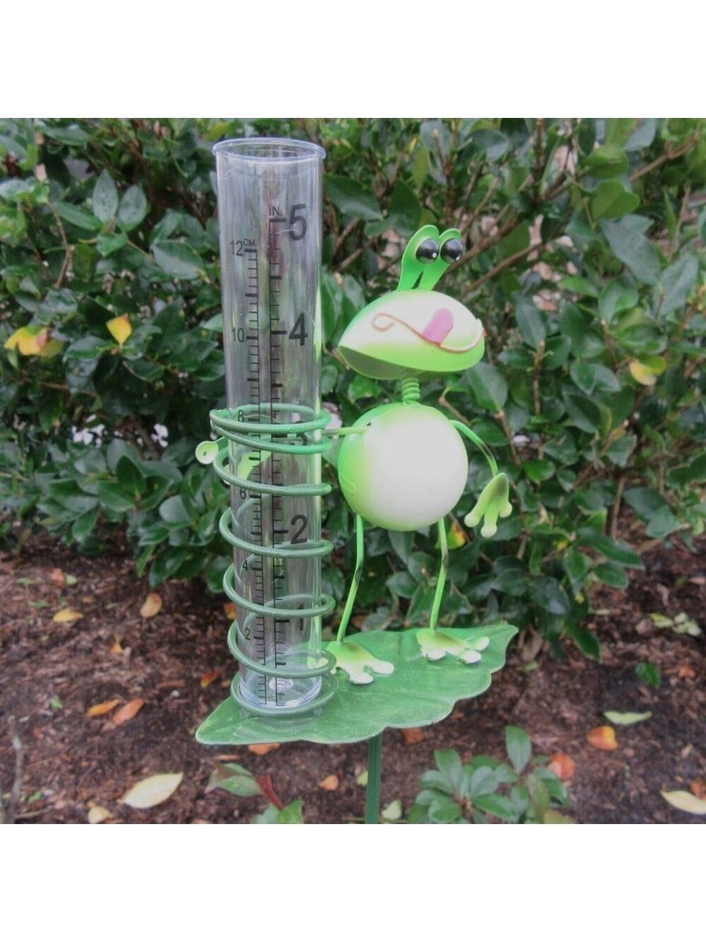 Rain Gauge Garden Metal Stake Frog Decorative Outdoor Yard Decor - Picture 3 of 11
